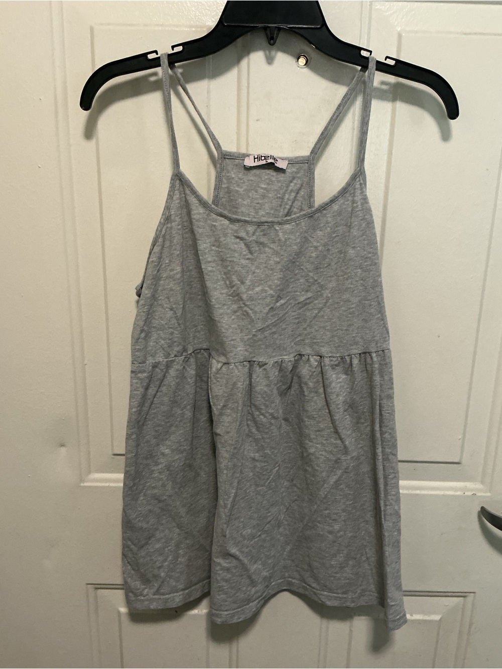 Hibelle Light Heather Gray Tank Top with Spaghetti Straps